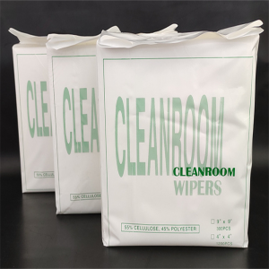 Cross lapping high performance nonwoven dust free cleaning wipes for cleanroom